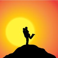 Vector silhouette of couple N93