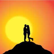Vector silhouette of couple N94