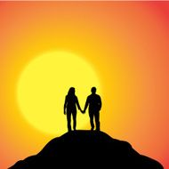 Vector silhouette of couple N95