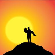 Vector silhouette of couple N96
