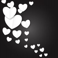 Valentines Day Paper Heart Backgroung Vector Illustration