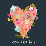 Beautiful heart made of flowers in vector