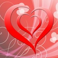 Heart Background Represents Valentine Day And Affection