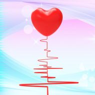 Heart Pulse Represents Valentine&#039;s Day And Health