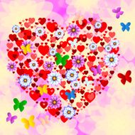 Nature Butterflies Represents Heart Shape And Bloom