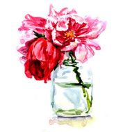 beautiful flowers in vase isolated N3