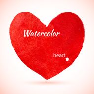 Watercolor painted red heart N4
