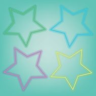 abstract bokeh colorful star on blue background