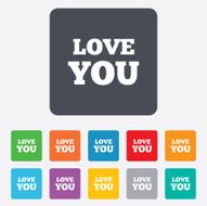 Love you sign icon Valentines day symbol N3