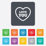 Heart sign icon Love you symbol N4
