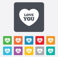 Heart sign icon Love you symbol N5