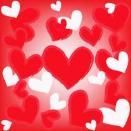 magic colorful heart on a red background