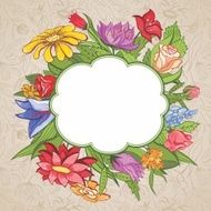 Vector bright flower frame
