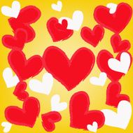 abstract magic colorful heart on yellow background