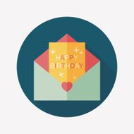 Happy birthday card flat icon with long shadow eps10 N51