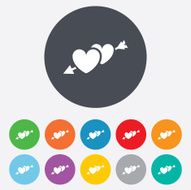 Hearts with arrow sign icon Love symbol N2