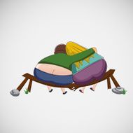Fat man and woman on a bench