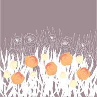 vector stylized field with flowers