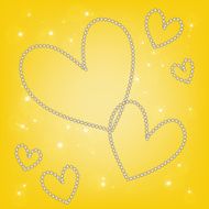 abstract magic white heart on yellow background