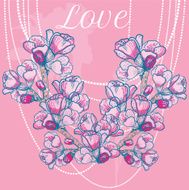 vector delicate spring flower on background N2