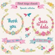 Floral design elements Romantic collection N3