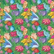 Vintage bright floral pattern