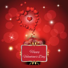 Festive red background with two hearts