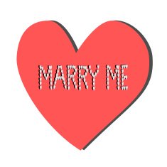 Red heart marry me