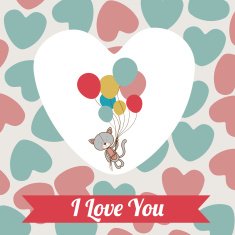 Love design over hearts pattern background vector illustration