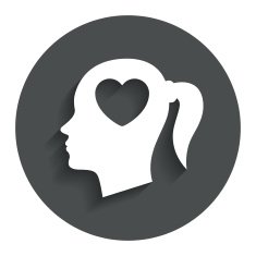 Head with heart sign icon Female woman head N2
