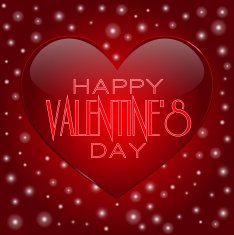 Happy Valentine's Day lettering Greeting Card on red background N9
