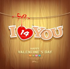 Valentines with text i love you and red ribbons