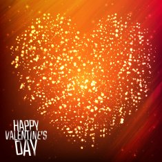 Happy Valentine's day background with shining heart of particles