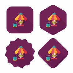 coffee time flat icon with long shadow eps10 N25