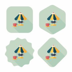 coffee time flat icon with long shadow eps10 N26