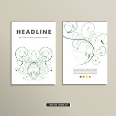 Book cover with flowers Vector vintage design N4