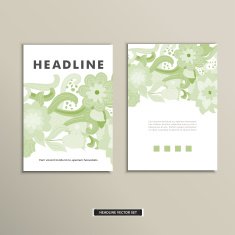 Book cover with flowers Vector vintage design N7