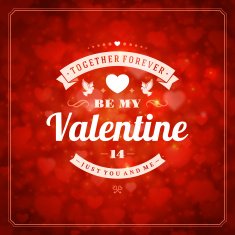 Happy Valentine's day Greeting Card and Bokeh N10
