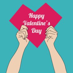 Hands holding Valentine's heart vector format N2