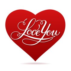 Love You vector card with cool lettering N2