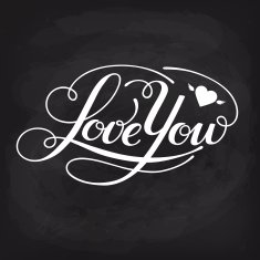 Love You vector card with cool lettering N4