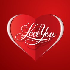 Love You vector card with cool lettering N7