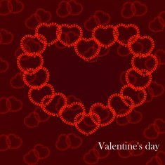 Happy Valentine's Day lettering Greeting Card on red background N11