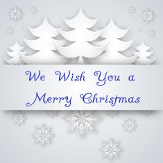 snowflakes and tree on a paper background