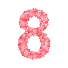 Vector number eight from hearts