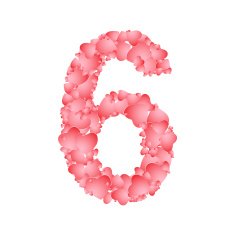 Vector number six from hearts