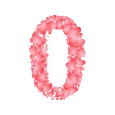 Vector number zero from hearts