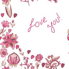 Valentine pattern with hearts flowers N2