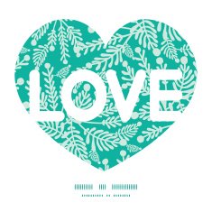 Vector emerald green plants love text frame pattern invitation greeting N2