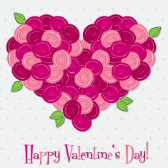 Heart made of roses in vector format N3